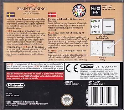 More Brain Training from Dr Kawashima - How old is your brain - Nintendo DS - (A Grade) (Genbrug)